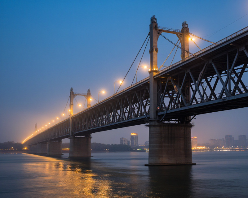 Dandong Border Bridge at Twilight