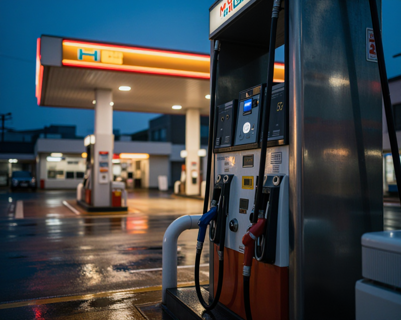 South Korean Gas Station Twilight
