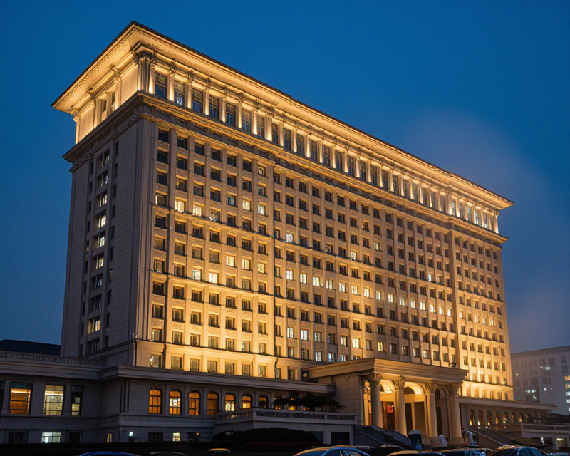 South Korean National Assembly Building at Twilight