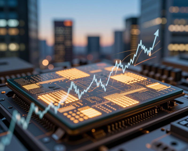 Semiconductor and Stock Market Concept