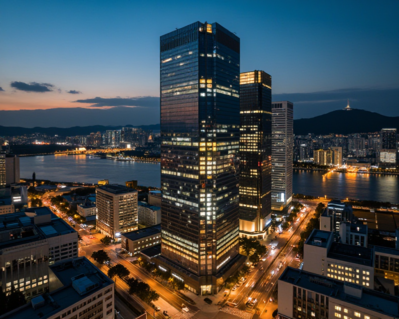 Seoul Financial District Twilight
