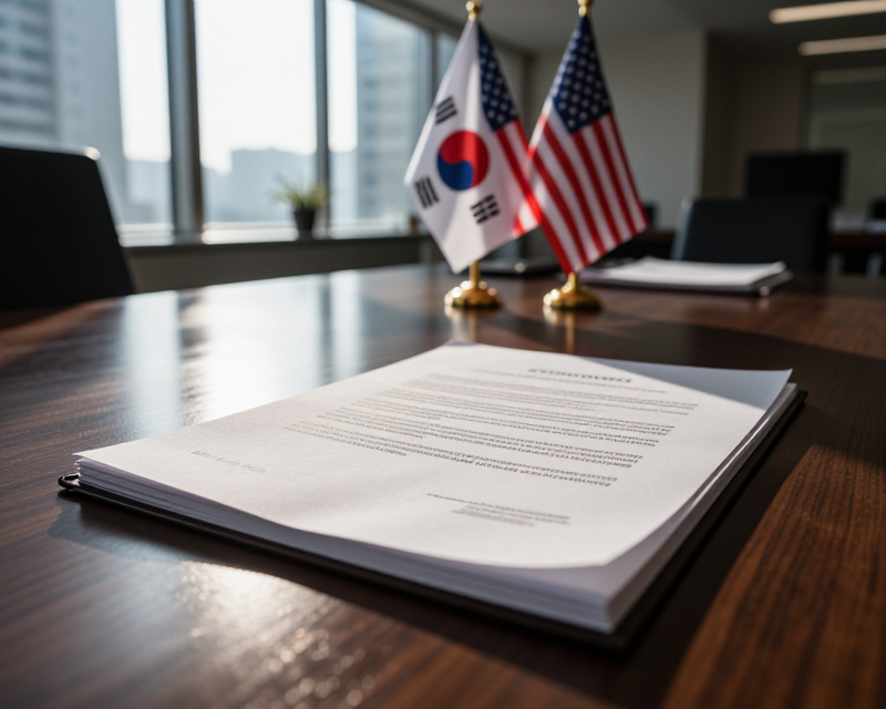 Symbolic representation of Korea-US trade tension