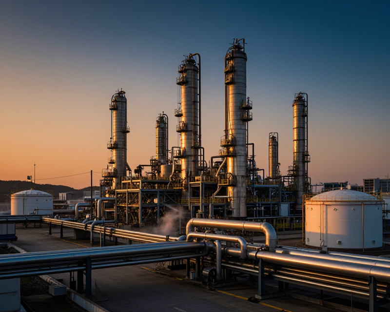 Industrial Refinery at Golden Hour