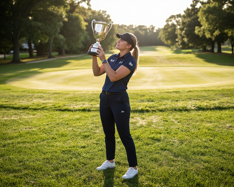 Triumphant Golfer Victory